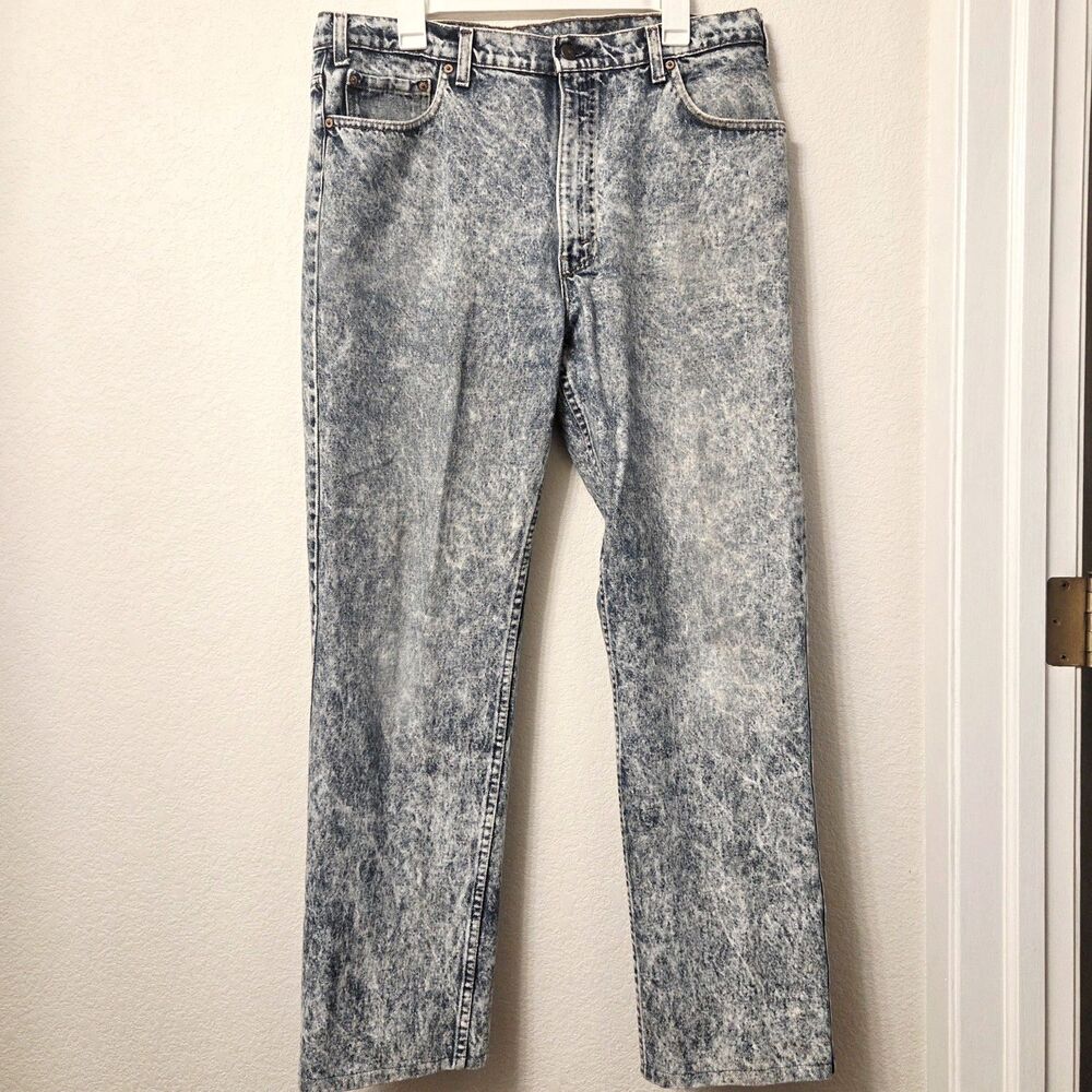 Vintage 80s Retro Levis 540 Acid Wash Jeans Blue USA 34x30 (38x32 Tag)